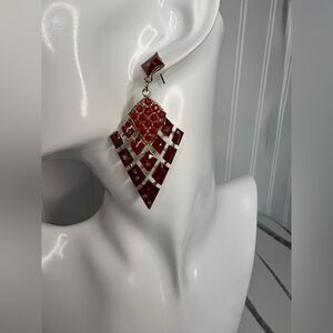 Red Chandelier Earrings NWT